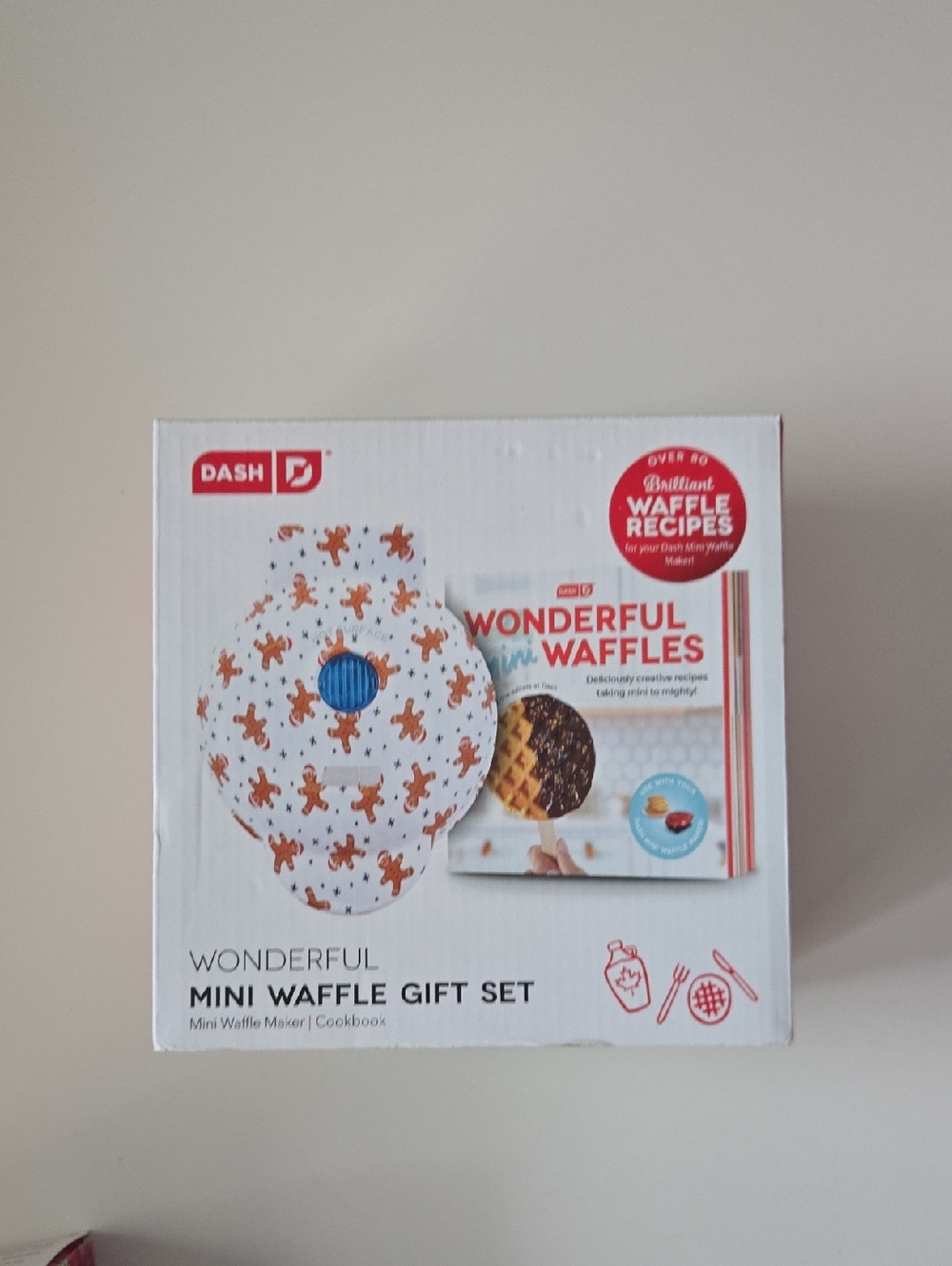 Ash Mini Waffle Gift Set - White with Orange Gingerbread Pattern